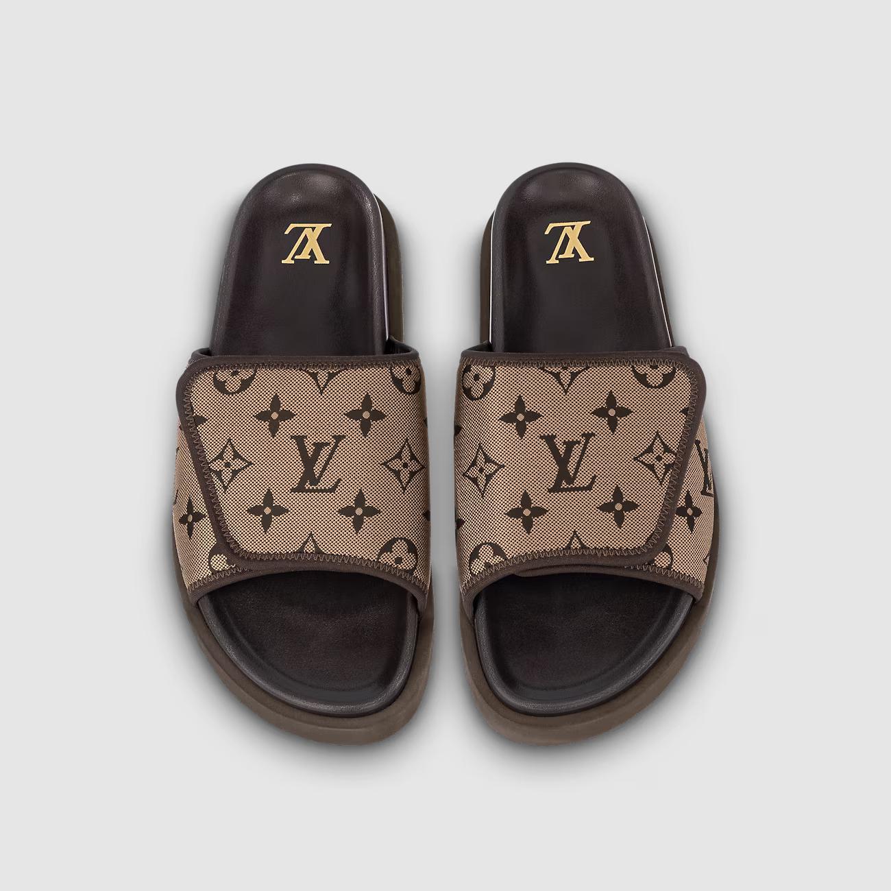 Dép Louis Vuitton Miami Mule Nam Nâu